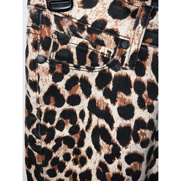 PAIGE Hoxton Ankle Leopard Print Jeans Womens Size 27 Distressed Raw Hem rocker - Picture 4 of 10